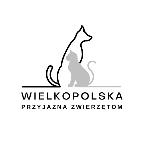 Logotyp programu Wielkopolska Przyjazna Zwierzętom z zarysem kota i psa
