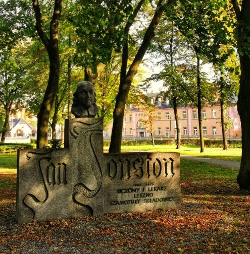 Pomnik Jana Jonstona w parku jego imienia