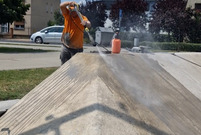 Testowe łatanie nawierzchni na Skateplazie w Lesznie zakończone. Trwa obserwacja efektów