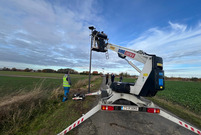 Lampy solarne oświetlają łącznik na Antonińskiej w Lesznie