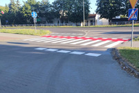 Przejście pieszo - rowerowe działa już także przy Alejach Jana Pawła II przy zjeździe w stronę hali Trapez i centrum handlowego Manhattan.