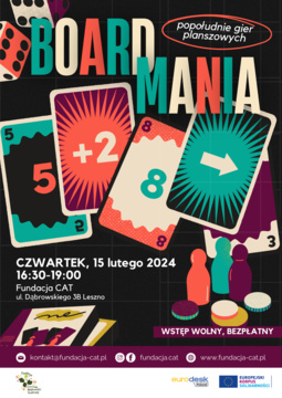Board Mania - popołudnie gier planszowych z wolonatriuszami międzynarodowymi