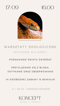 KONCEPT animacyjny - warsztaty zoologiczne dla dzieci