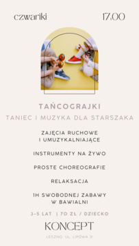 Koncept rozwojowy - TAŃCOGRAJKI, czyli taniec i muzyka dla starszaka