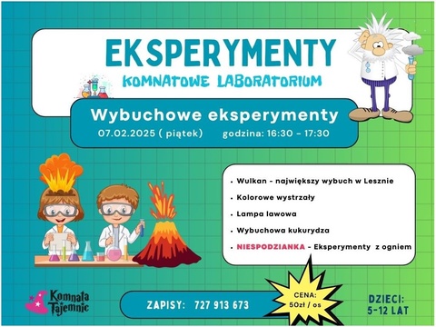 EKSPERYMENTY dla dzieci Komnatowe Laboratorium