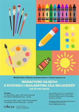 WAKACYJNE ZAJĘCIA Z RYSUNKU I MALARSTWA DLA MŁODZIEŻY w MBWA Leszno