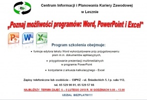 Poznaj możliwości programów: Word, PowerPoint, Excel – szkolenie bezpłatne 