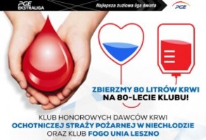 Akcja Honorowego Oddawania Krwi: 80 litrów krwi na 80-lecie klubu Unia Leszno