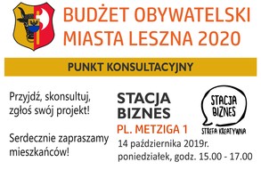 Punkt konsultacyjny Budżetu Obywatelskiego Miasta Leszna 2020