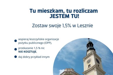 Przekaż swoje 1,5% podatku na rzecz leszczyńskich OPP