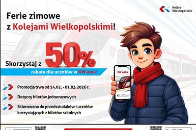 50% zniżki na bilety w Kolejach Wielkopolskich